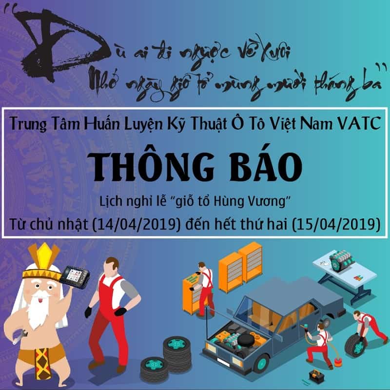 VATC THÔNG BÁO LỊCH NGHỈ LỄ GIỖ TỔ HÙNG VƯƠNG